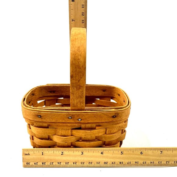 Bundle of 4 Vintage 90s Y2K Longaberger Baskets Woven Maple Wood Round Square - Picture 9 of 10